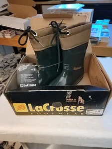LaCrosse Turbo II Dark Spruce/Tan Rain Boots Youth Size 10 96651 Nos - Picture 1 of 4