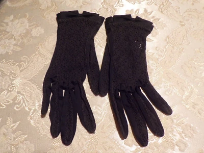 Guantes de encaje negros de colección para dama talla 6 1/2 Van Raalte Foto 1 de 4