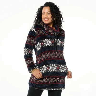 Плюшевый и уютный лежак с воротником-хомутом HUE размер Large уголь Fair Isle мягкий комфорт - Изображение 1 из 4