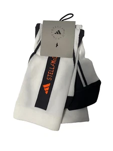 adidas Socks Womens Stella McCartney AeroReady Crew Socks One Pair White Orange - Picture 1 of 3