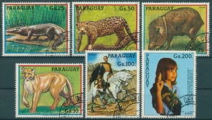 Paraguay 1984 CTO Wild Animals Stamps Jaguar Puma Crocodiles Scouting 6v Set - Picture 1 of 1