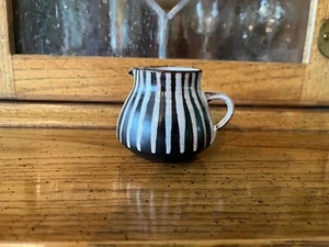 Darling Brown Zebra Striped Cream Pitcher Handcrafted B.S. Goslak - Picture 1 of 3