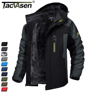 Men's Outdoor Ski Snow Jacket Mountain Hiking Warm Fleece Lined Winter Work Coat - Picture 1 of 90