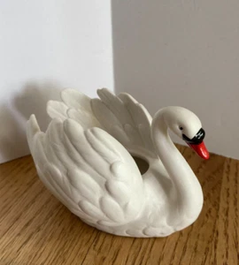Goebel Porcelain Textured Swan Figurine Trinket Dish Air Planter Vintage Germany - Imagen 1 de 14