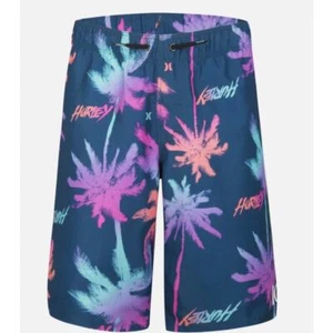 NWT Hurley Big Boys Woven Palm Print Swim Shorts Trunks (Sz. M) - Picture 1 of 6