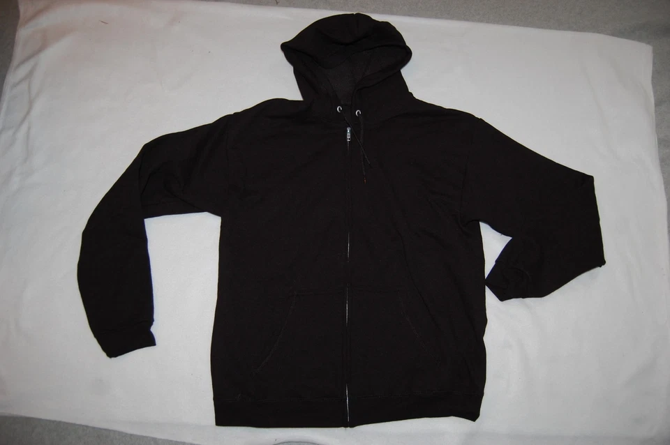 CHAQUETA SUDADERA NEGRA CON CAPUCHA PARA HOMBRE Sudadera con Capucha con Cremallera HANES Corbatas con Cordón TALLA M L  Foto 1 de 1