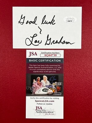 Lou Graham Signed 3x5 Index Card w/ JSA PGA US Open Winner! "Good luck"! - Image 1 of 4