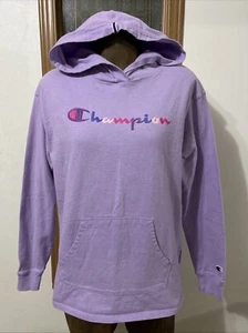 Champion Hoodie Women’s Medium Purple Colorful Graphic Print Cotton Pullover - Picture 1 of 7