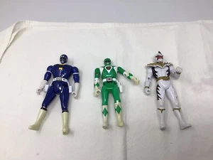 Power Rangers Figures Green ‘93, Blue ‘97, White ‘03, Set Of Three (C2) - Picture 1 of 8