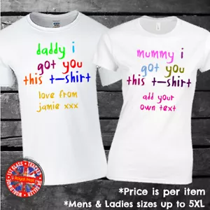 Camiseta Mummy Daddy Regalo Personalizado Cumpleaños Cualquier Ocasión Hombres Damas - Imagen 1 de 1
