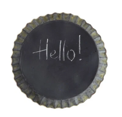 Creative Co-op Bottlecap Round Tin Chalk Board - Small Chalkboard For Bar - NEW - Image 1 of 4