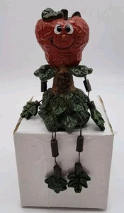 Vintage 1980s Apple Shelf Sitter Anthropomorphic Resin Figurine  8" - Picture 1 of 8