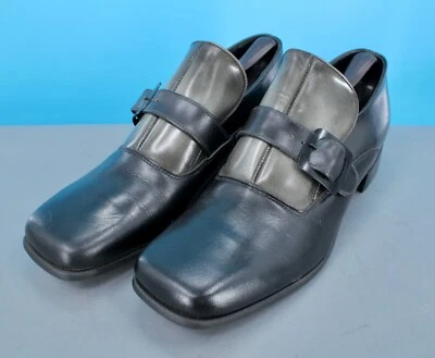 Men's VTG NOS 70s Blue & Grey 2 Tone Disco Buckle Shoes Sz 9 1970s Douglas - Image 1 of 4