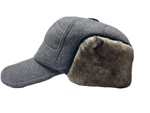 Neu mit Etikett Unisex Winter Elmer Fudd Ohrenklappe Trapper Jagd Kunstfell Wollmischung M - Bild 1 von 6