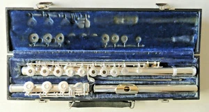Gemeinhardt 3SB Custom Silver Flute Ser 707876 Gold Lip Plate Good Condition - Picture 1 of 12