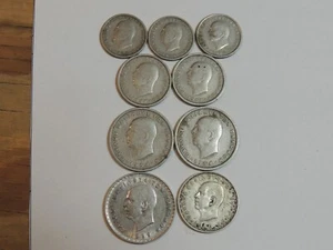 Greece Drachma Lot of 9 Coins 1954, 1957, 1959, 1960,1962 - Picture 1 of 6