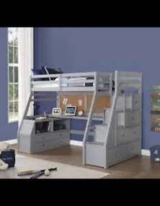 Childrens Bed ACME Furniture Jason II Loft, Twin, Grey - Picture 1 of 2