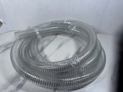 PVC Steel Reinforced Tubing 1"ID X 1 1/4"OD Flexible Clear Vinyl Hose 11 Ft - Image 1 of 4