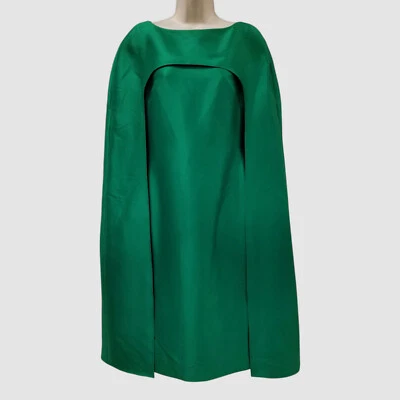 Vestido midi ceñido al cuerpo con mangas de capa verde Badgley Mischka para mujer talla M/L Foto 1 de 4
