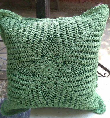 3 Crochet cushion color   in assorted colour cover size 12 inch x 12inch - Image 1 of 3