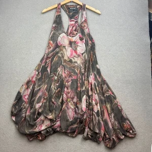 ALL SAINTS Kleid UK 12 Vika Seide Steampunk Fallschirm Blumen Boho Grunge Lolita - Bild 1 von 11