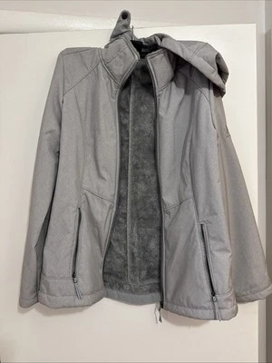 Chaqueta con Capucha ZeroXposur Forrada de Felpa Softshell Gris Para Mujer Mediana - Limpia Foto 1 de 4