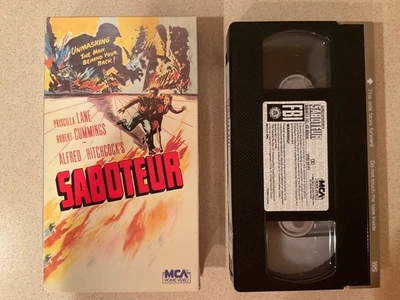 Alfred Hitchcock's Saboteur (VHS, 1985) Priscilla Lane, Robert Cummings - Image 1 of 4