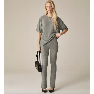 J.Crew Spring Street Ribbed Featherweight Cashmere Flare Pant Graphite S NWT - Picture 1 of 12