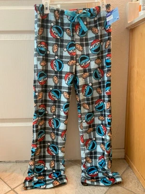 NUEVO COOKIE MONSTER Navidad Papá Noel Sombrero PANTALONES PIJAMA SALÓN POLAR Damas S Foto 1 de 4