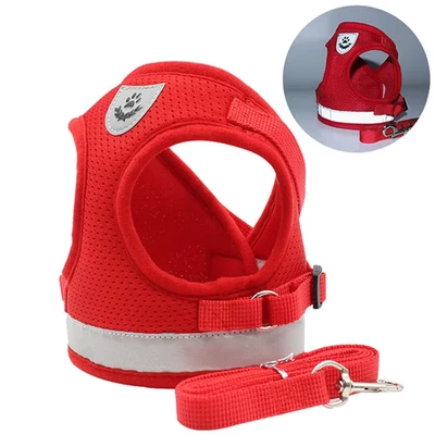 Small Dog Puppy Breathable Comfortable Mesh Vest Harness & Leash Chest Strap - Image 1 of 4