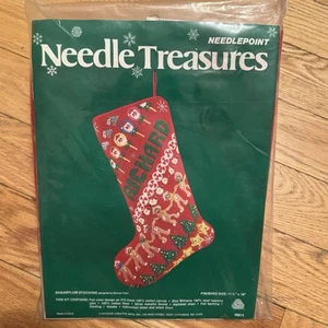 Needle Treasures Christmas Sugarplum Stocking Needlepoint Kit 06813 Sealed VTG - Picture 1 of 10