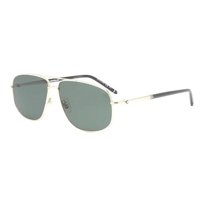 NEW  MONTBLANC SUNGLASSES GOLD GREEN AVIATOR MEN EYEWEAR MONTBLANC MB0069S 002 - Image 1 of 3