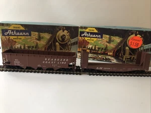 Lot of 2 Vintage Athearn HO Train Cars, L & N Pulpwood Car, Seaboard Hopper Car - Picture 1 of 17