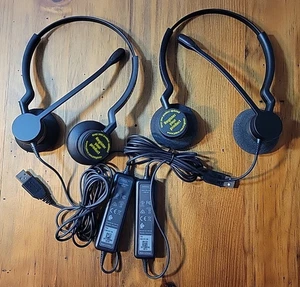 (2) Jabra Biz 2300 USB Duo Wired Professional Call Center Headsets 2399-823-109 - Picture 1 of 7