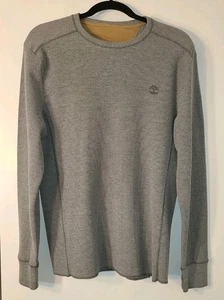 Timberland Thermal Waffle Knit Shirt Men's Medium Gray Long Sleeve - Picture 1 of 8