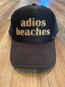 NEW w/tags Mother Trucker & Co Adios Beaches Trucker Hat black snapback - Picture 1 of 5