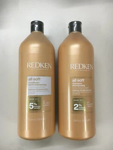REDKEN ALL SOFT SHAMPOO UND CONDITIONER SET (1000ml + 1000ml) SONDERGRÖSSE - Picture 1 of 2
