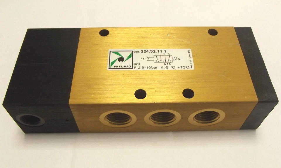 Pneumax 224.52.11.1 Pneumatischer 5/2 Pilot/Federventil - G1/4" Anschlüsse