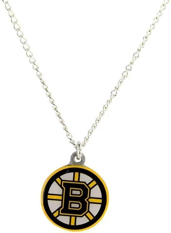 Boston Bruins Logo Pendant Chain Necklace - 22" Chain with 2.50"x3.75" Cover