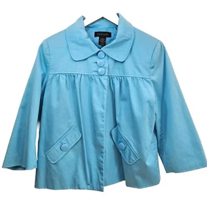 Silk Land leichte Damenjacke aus großer Baumwolle Babydoll Pfau türkisblau - Bild 1 von 9