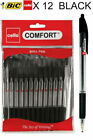 BIC Cello Comfort Medium 1.0mm Retractable Ball Point Pens - Black - Pack of 12
