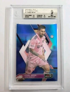 2023 TOPPS FINEST MLS SOCCER LIONEL MESSI #1 BLUE REFRACTOR /150 MIAMI BGS 9 - Picture 1 of 2