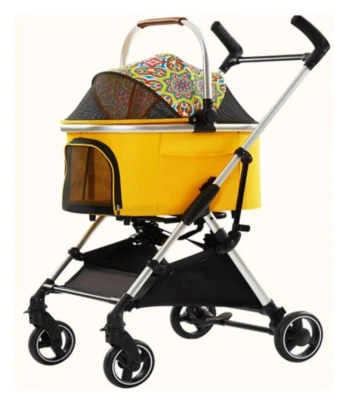 3 in 1 Pet Stroller Carrier Car Seat for Small to Medium Dog Cat Yellow - Image 1 of 4