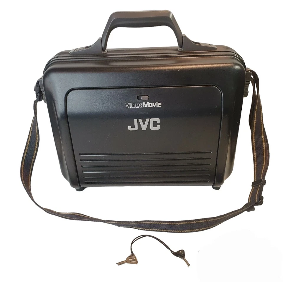 jvc video camera hard case GR-S55U camcorder carrying shoulder strap 2 keys - Image 1 of 4