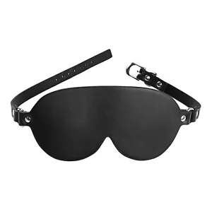 Blindfold SM Eye Mask PU Buckle Sleep Flirt Sexy Cosplay Mask - Picture 1 of 6