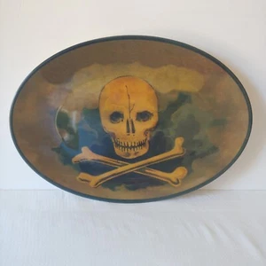 John Derian Melamine Halloween Serving Platter Tray Skull CrossBones NEW w/ Tags - Picture 1 of 4