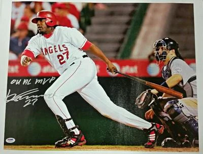 VLADIMIR GUERRERO Signed "04 AL MVP" 16x20 Canvas Photo ANGELS AUTO PSA/DNA - Image 1 of 2