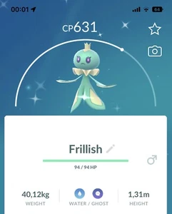 Shiny Frillish Male Pokemon Gen5 Go Same/30 day Pokémon Jellicent Unova Read Des - Bild 1 von 1