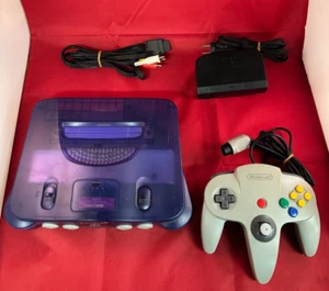 Nintendo 64 MidnightBlue Console NUS-001 W/Controller,Cableset Tested From Japan - Picture 1 of 16