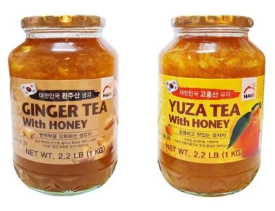 HAIO Ginger Tea with Honey & Yuza Citron Tea with Honey (Combo Pack), 2.2 Pounds